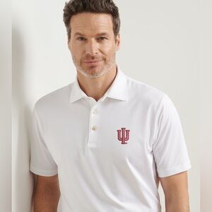 Peter Millar Indiana Solid Performance Jersey Polo (Sean Self Collar) Size XXL
